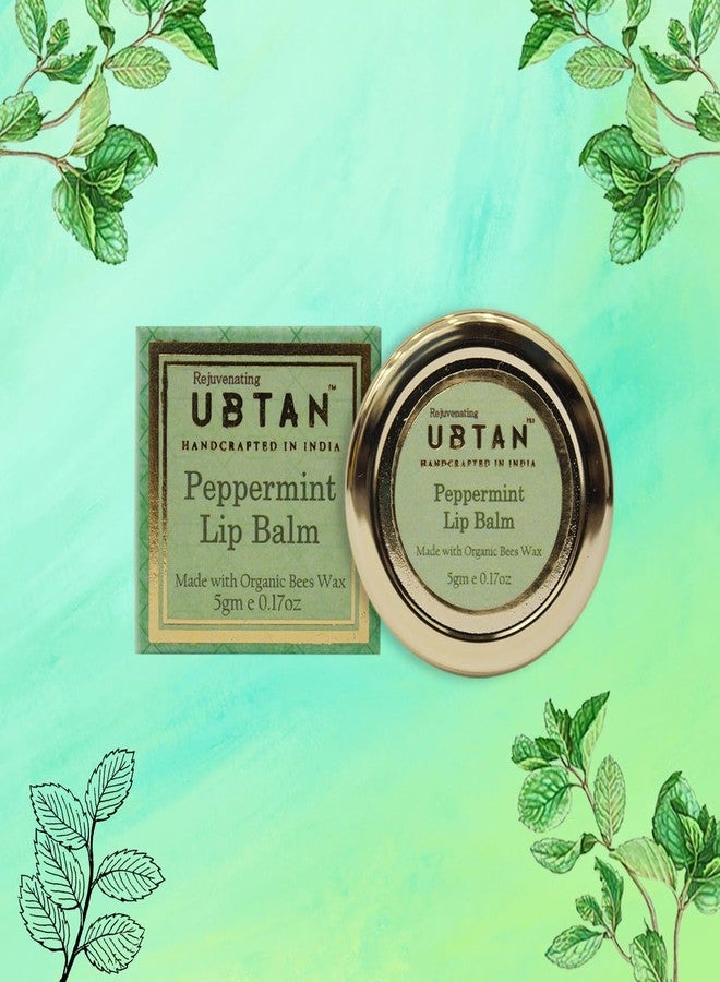 Rejuvenating UBTAN مرطب شفاه طبيعي من أوبتان لتجديد الشفاه - ترطيب مغذي لشفاه ناعمة ومرطبة | مصنوع يدويًا في الهند | 5 غرام (5 غرام، بنكهة النعناع) - Image 3
